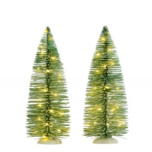 Frosted Tree, 2 pieces, Adapter Ready, Warm White LED Light, h22.5cm Frosted Tree, 2 pieces, Adapter Ready, Warm White LED Light, h22.5cm